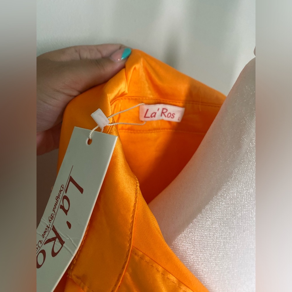 La’Ros bejeweled orange blouse, size L, CB91 - Picture 2 of 5